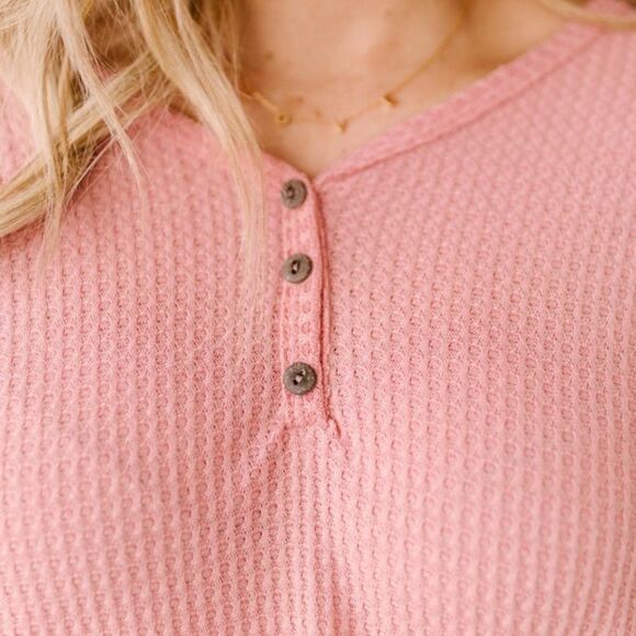 Blush Pink waffle knit top - Picture 7 of 11